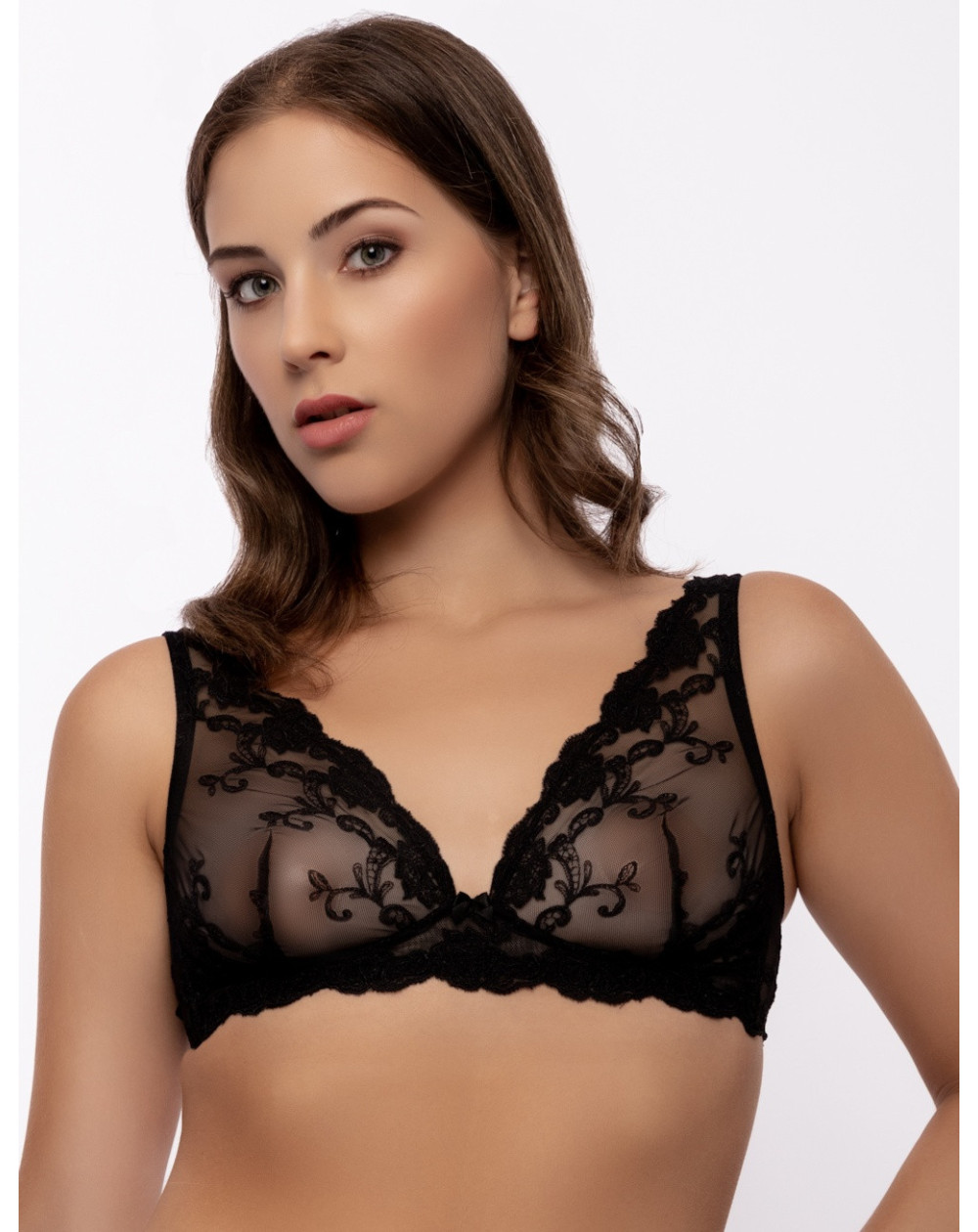 Ambra Soutien Gorge Noir Triangle Sans Armature